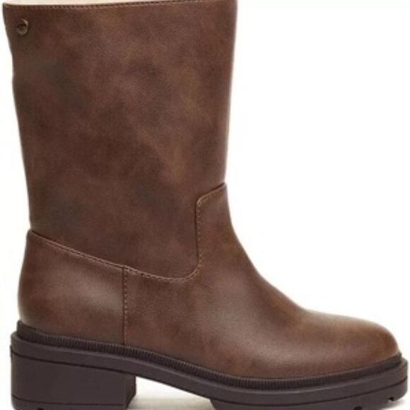 Rocket Dog Idea Brown Boot Women's Faux Fur Lining, Chunky Heel Size 8 - Picture 1 of 6